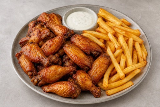 Photorealistic Canadian wings combo P10 food image by VDAMO