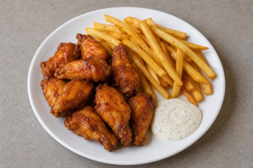 Photorealistic Canadian wings combo P01 food image by VDAMO