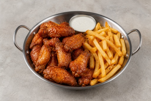 Photorealistic Canadian wings combo P05 food image by VDAMO