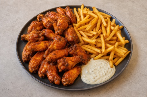 Photorealistic Canadian wings combo P10 food image by VDAMO