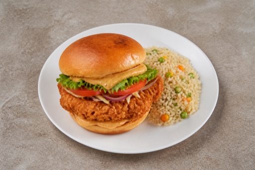 CL Crispy chicken burger fast-food menu photo, Chile menu images by VDAMO
