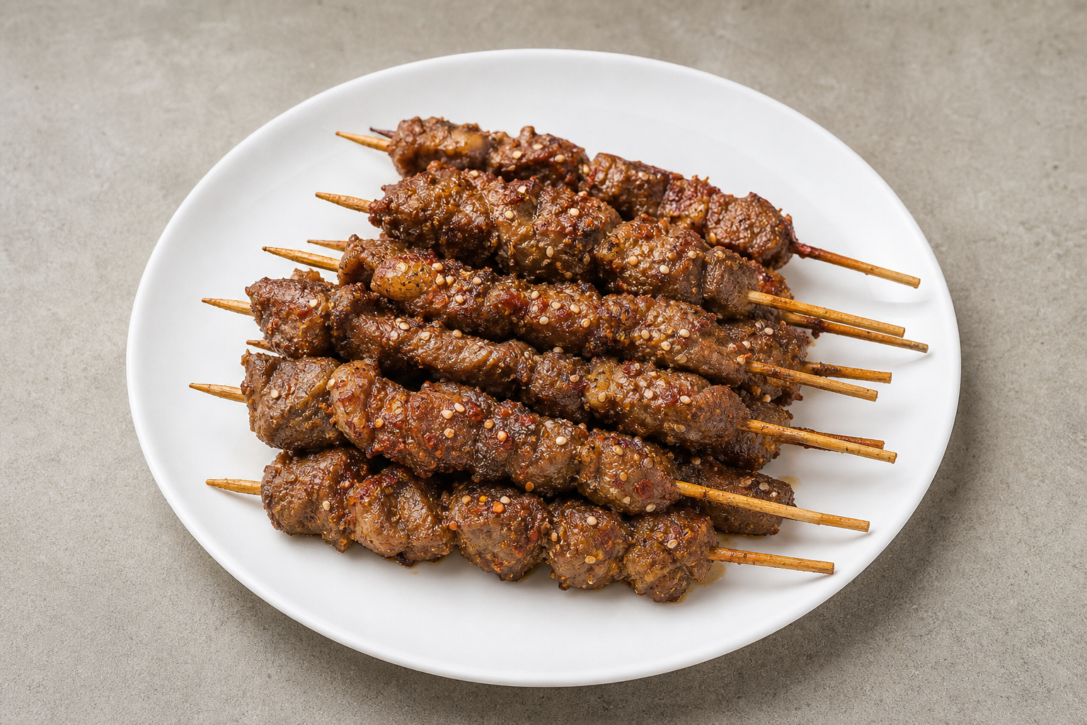 Photorealistic CN Charcoal lamb skewers barbecue P01 food image by VDAMO