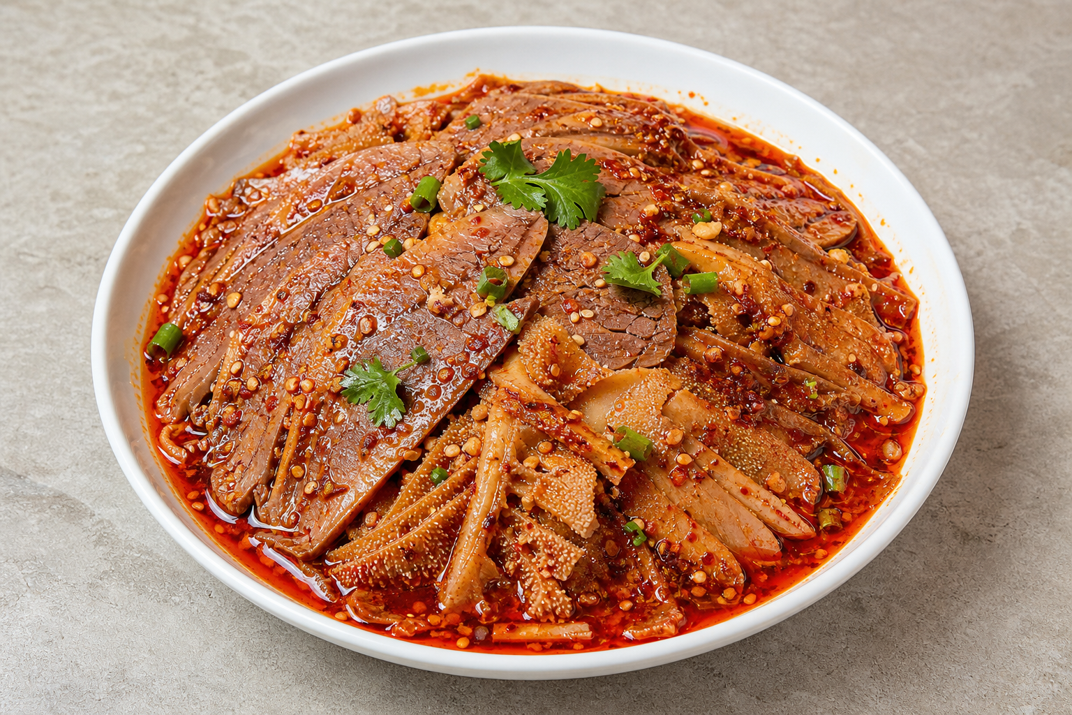 Sliced beef offal in chili sauce P04 — China dish