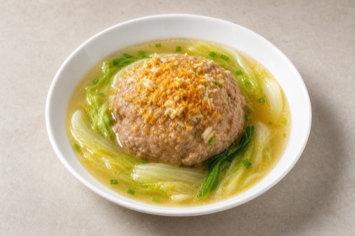 Photorealistic Braised lion head with crab roe P09 food image by VDAMO