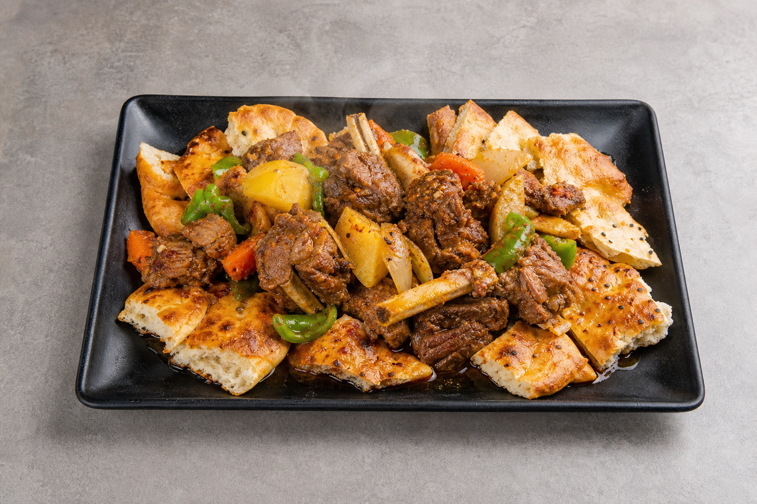 Photorealistic Nang bread with lamb stew P02 food image by VDAMO