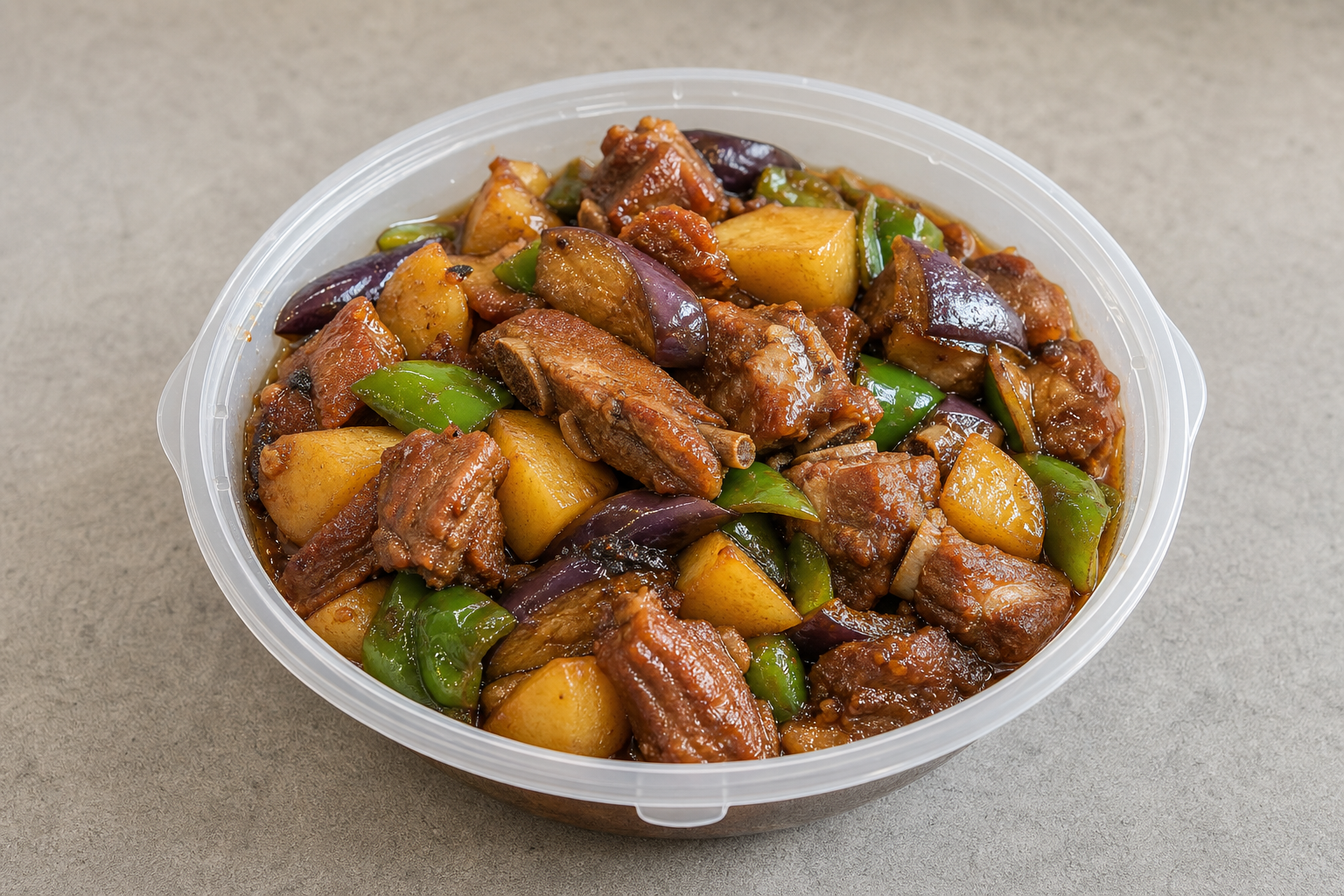 Northeast Chinese di san xian style pork ribs P07 — China dish