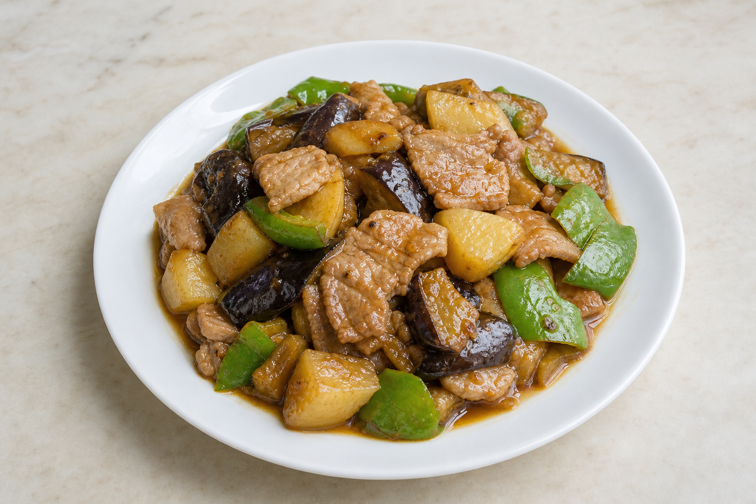 Northeast Chinese di san xian style pork P09 — China dish