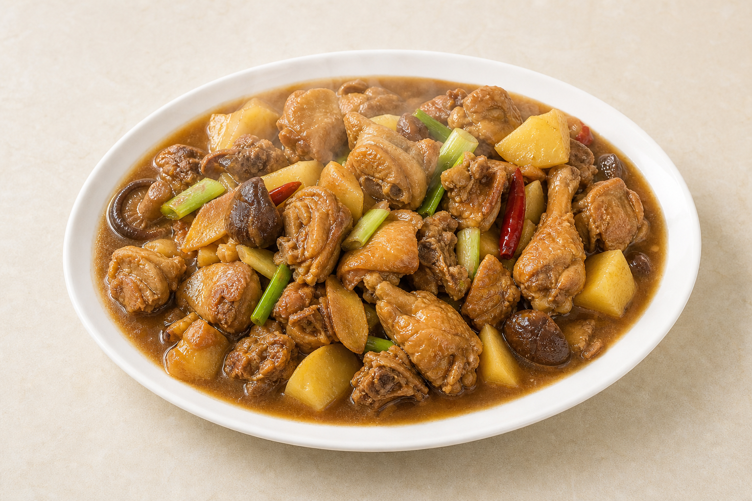 Northeast Chinese homestyle stew chicken P03 — China dish