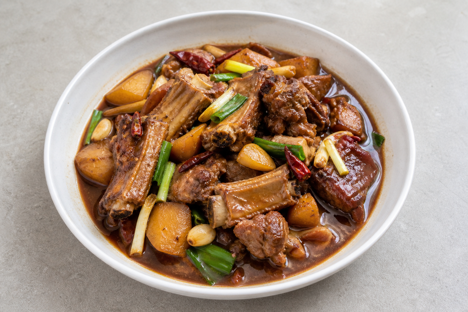 Northeast Chinese iron pot stew pork ribs P04 — China dish