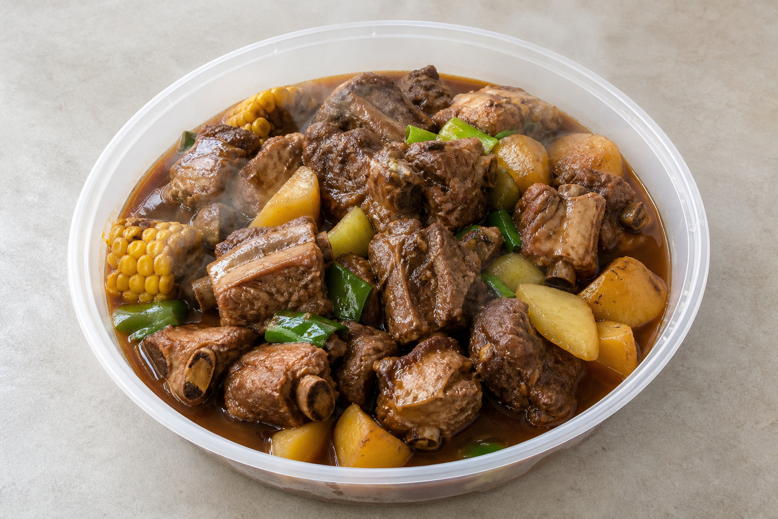 Northeast Chinese iron pot stew pork ribs P07 — China dish