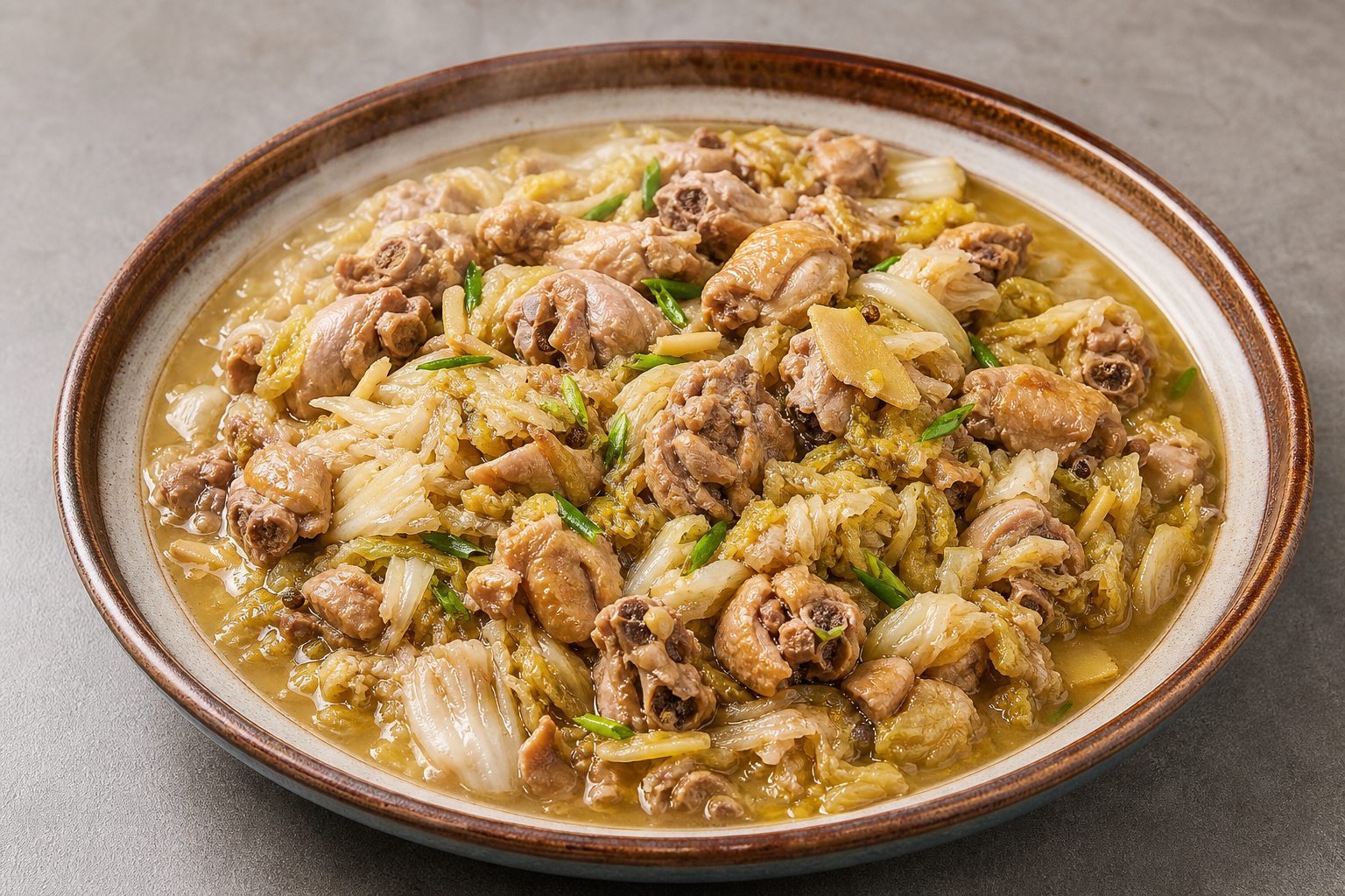 Northeast Chinese pickled cabbage chicken P10 — China dish