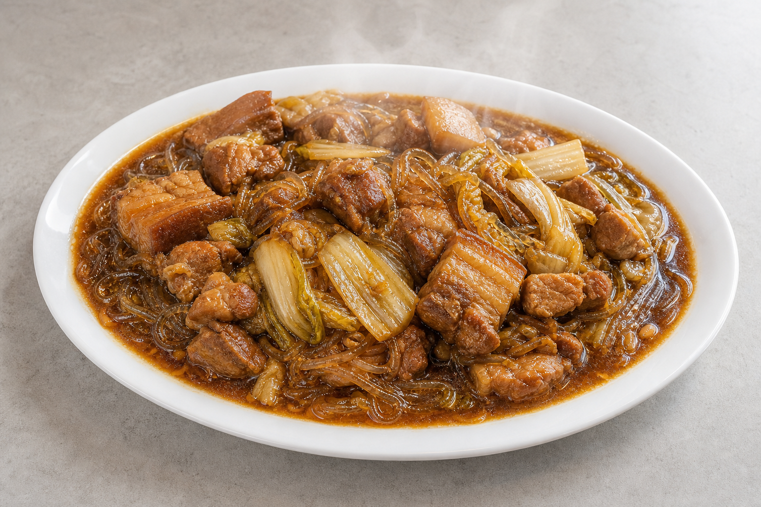 Signature Northeast Chinese pork stew with glass noodles — China dish