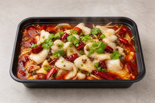 Sichuan chili oil boiled fish fillet P06 — Cina piatto
