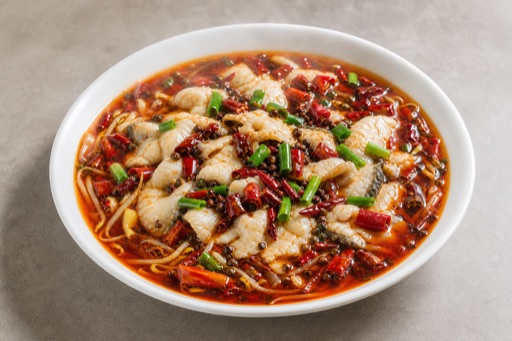 Sichuan chili oil boiled fish fillet P09 — Cina piatto