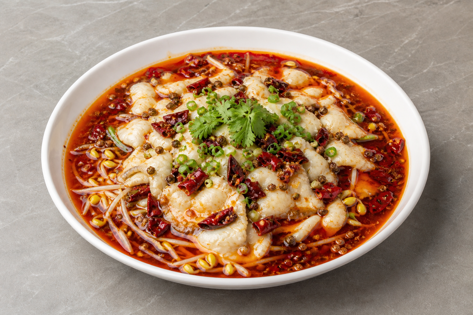 Sichuan chili oil boiled fish fillet P01 — Cina piatto