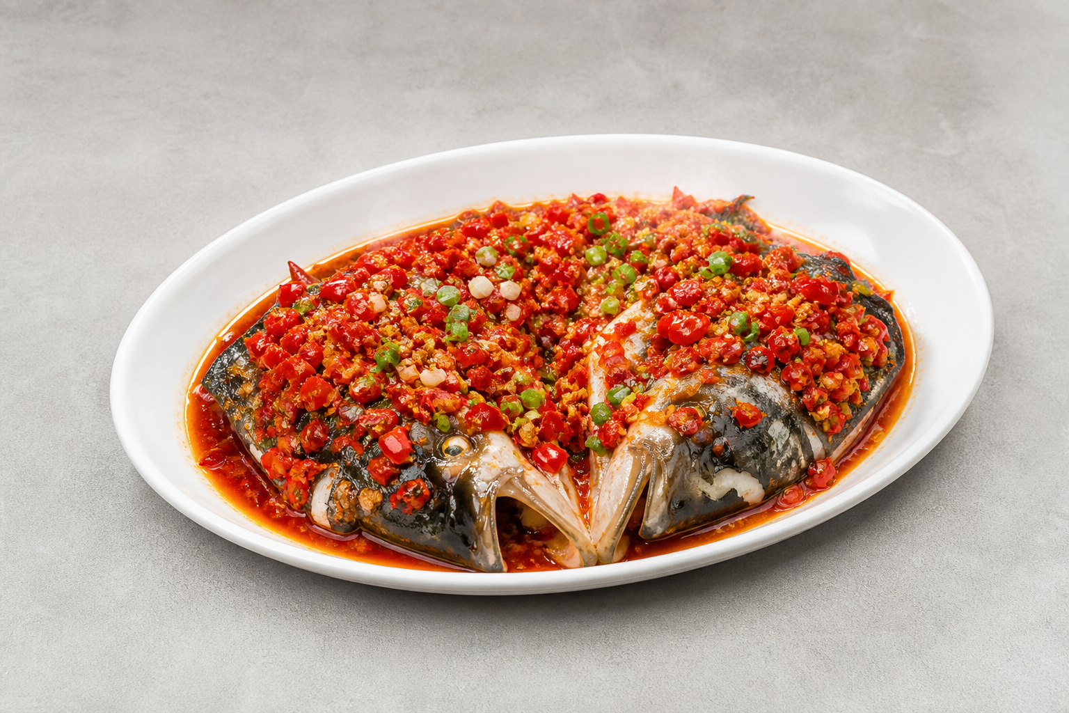Steamed fish head with chopped chili P03 — China dish