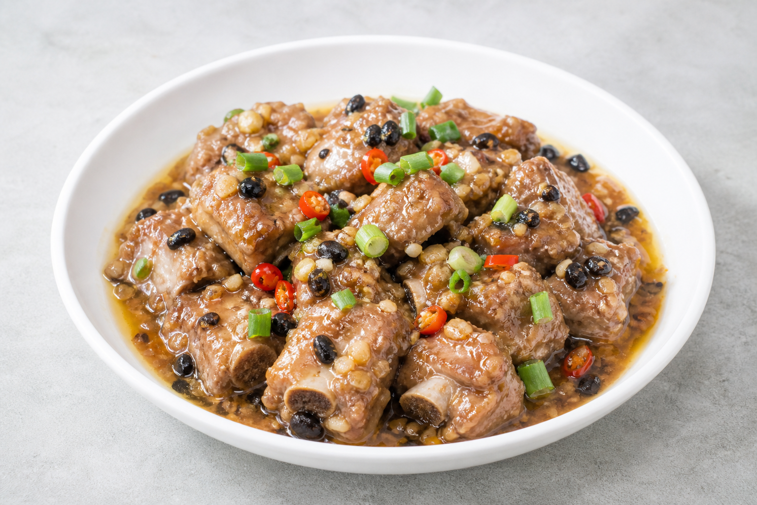 Steamed pork ribs with black bean P03 — China dish
