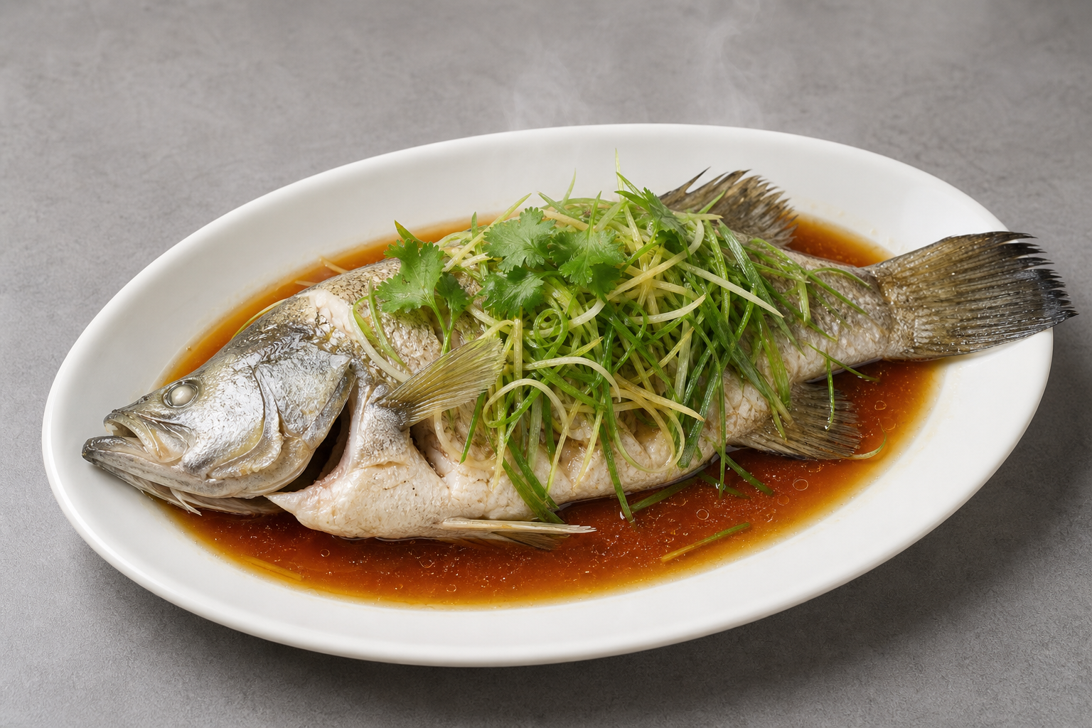 Steamed sea bass P01 — China dish