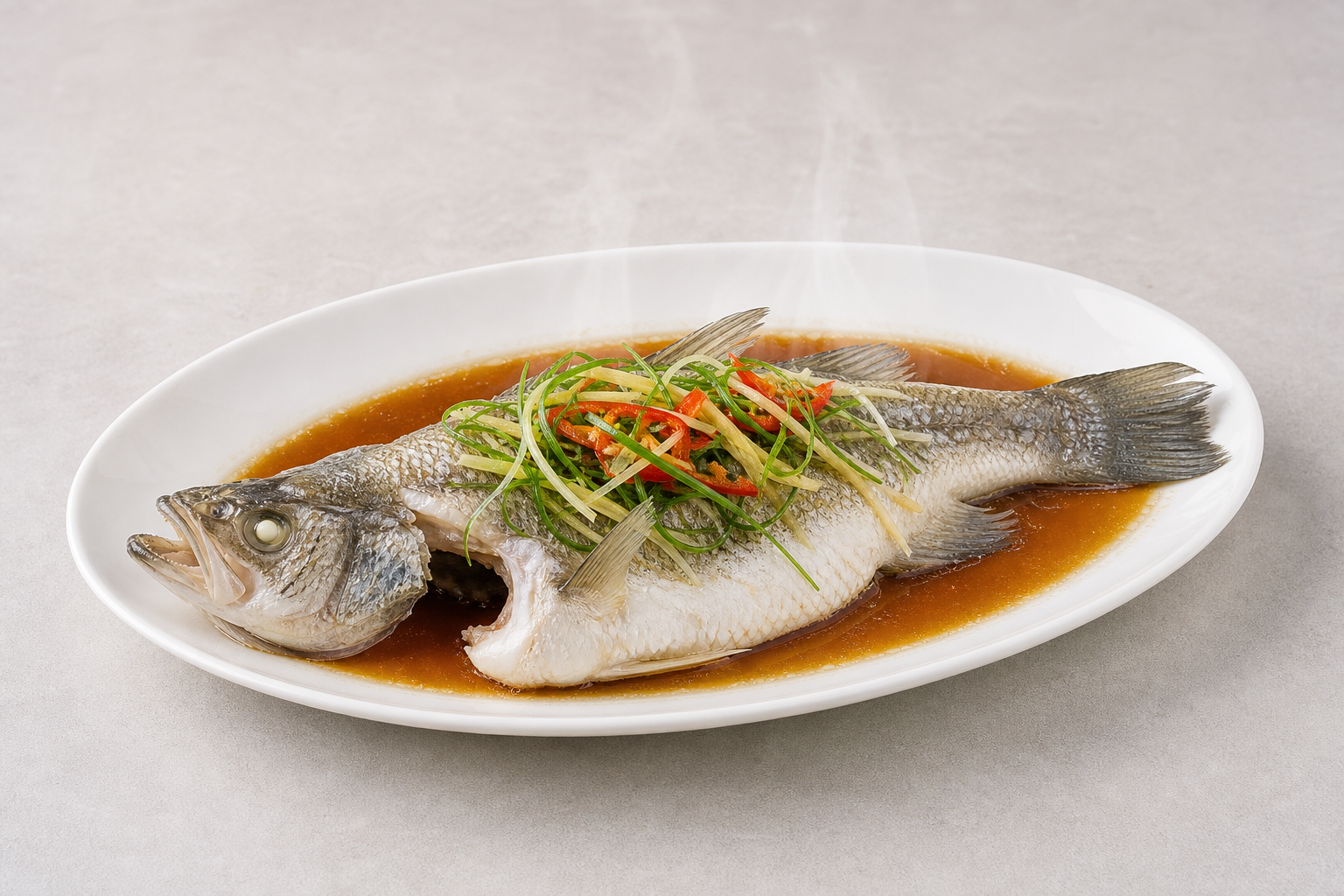 Steamed sea bass P06 — China dish