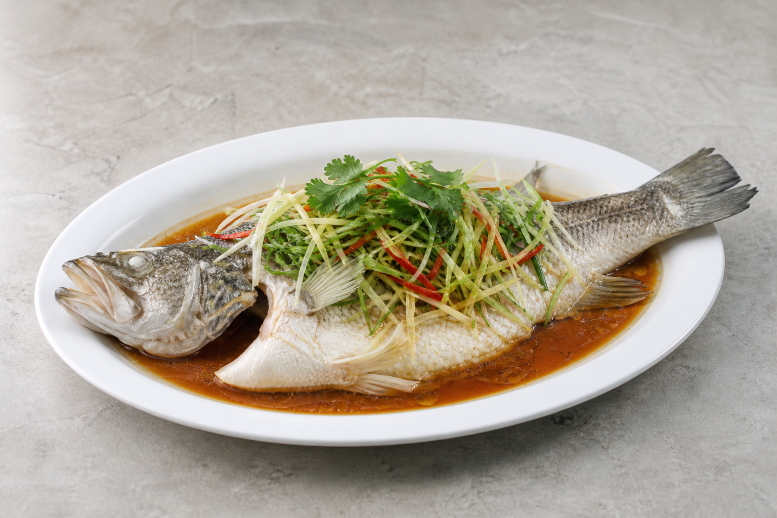 Steamed sea bass P07 — China dish