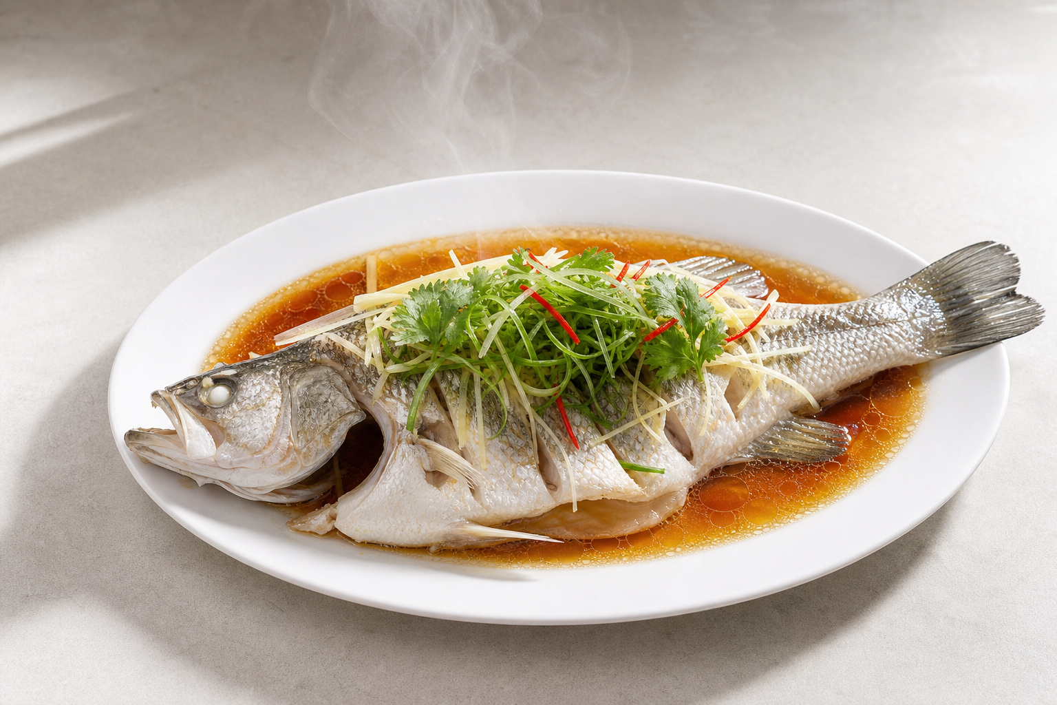 Steamed sea bass P08 — China dish