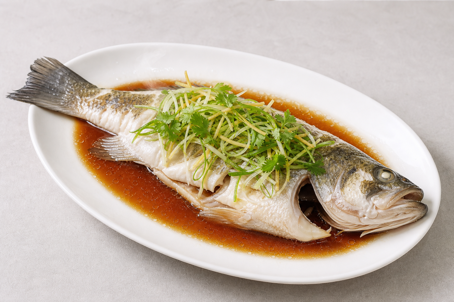 Steamed sea bass P09 — China dish