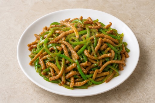 Stir-fried pork with green pepper P09 — China dish