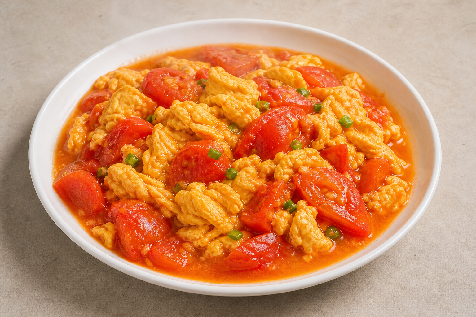 Photorealistic Tomato scrambled eggs P10 food image by VDAMO