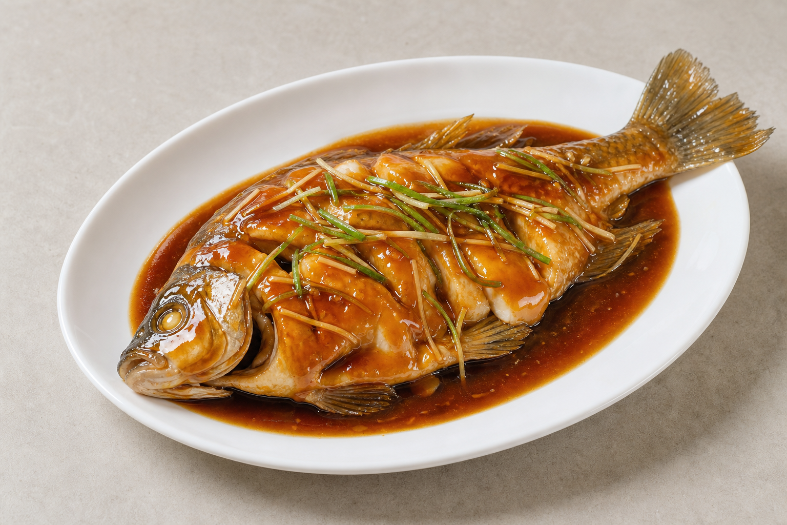 Photorealistic West Lake vinegar fish P03 food image by VDAMO
