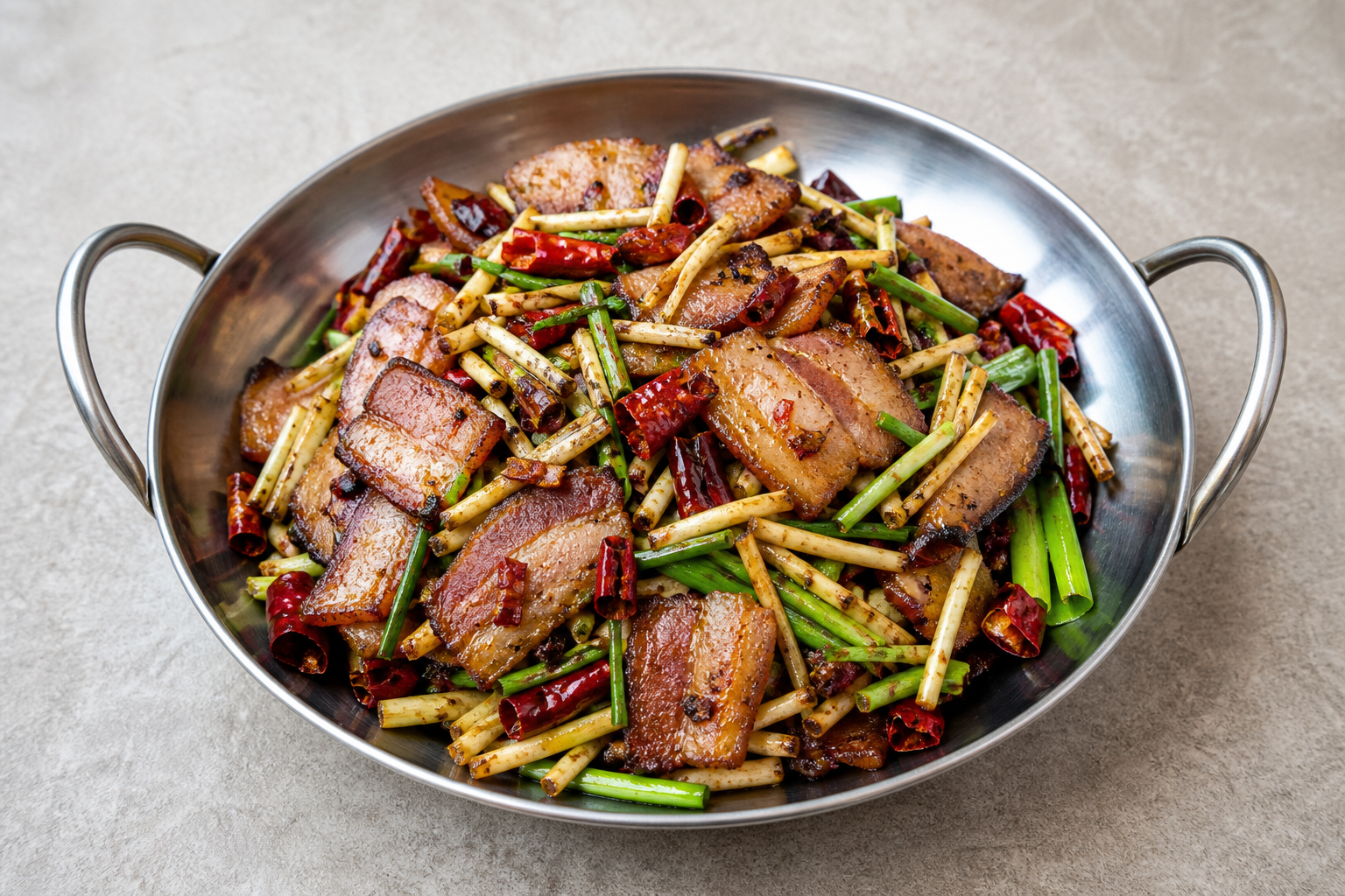 Signature Guizhou houttuynia fried cured pork — China dish