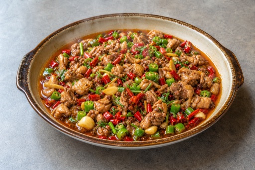 Photorealistic Zigong fresh pot rabbit P10 food image by VDAMO