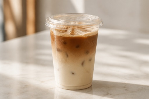 Photorealistic oat milk cafe latte P07 food image by VDAMO