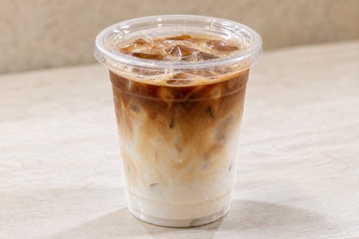 Photorealistic oat milk coconut latte P03 food image by VDAMO