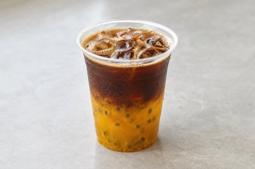 Photorealistic passion fruit americano coffee P10 food image by VDAMO