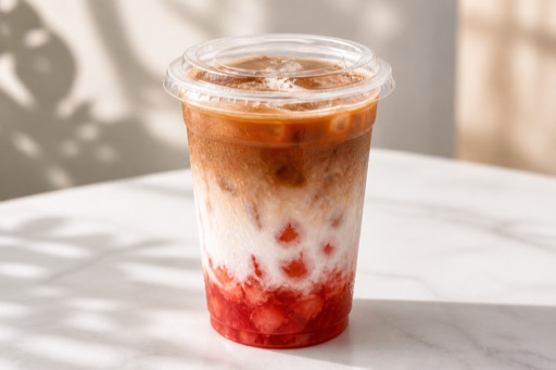 strawberry coconut latte P07 — จีน อาหาร
