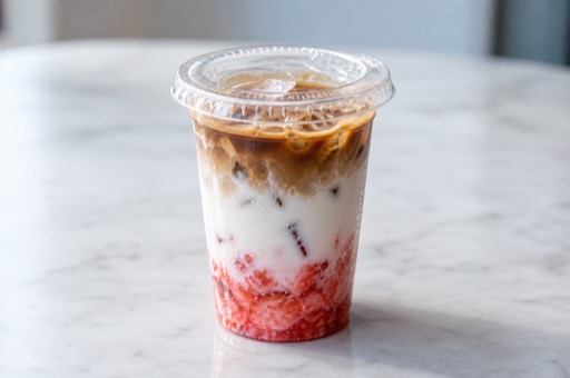 strawberry coconut latte P10 — จีน อาหาร