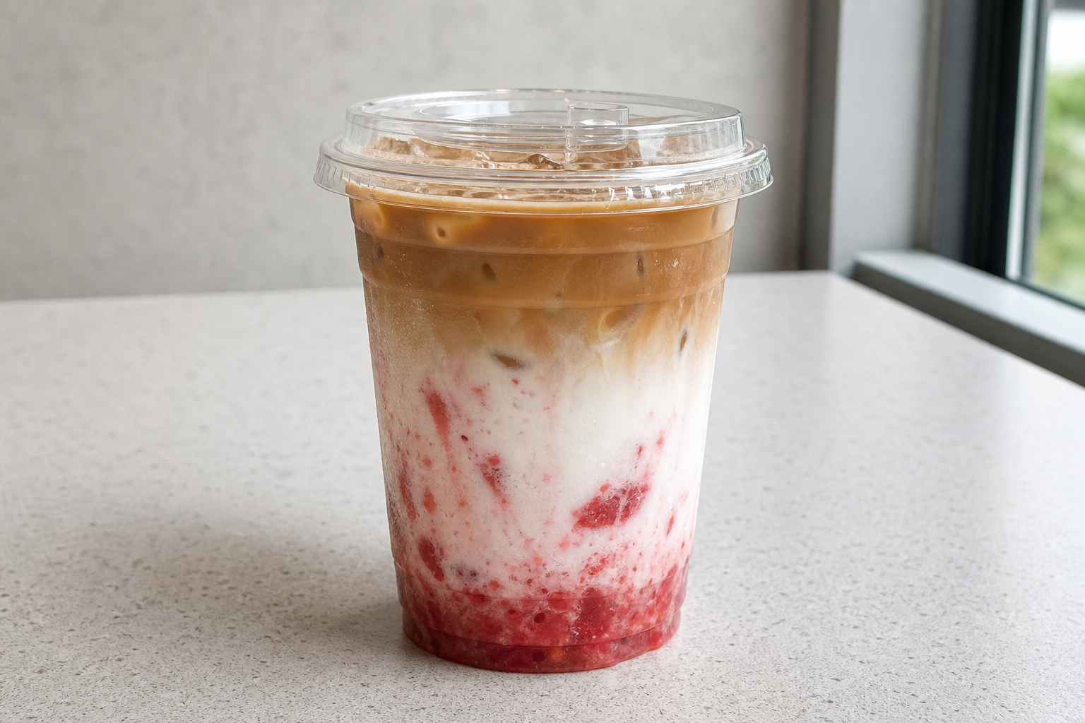 strawberry coconut latte P01 — จีน อาหาร