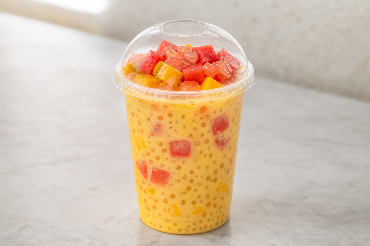 Photorealistic watermelon mango pomelo sago P05 food image by VDAMO