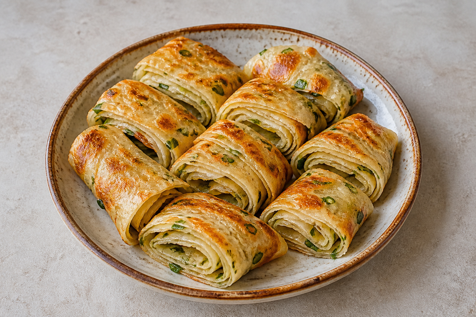 Photorealistic Scallion pancake roll P10 food image by VDAMO