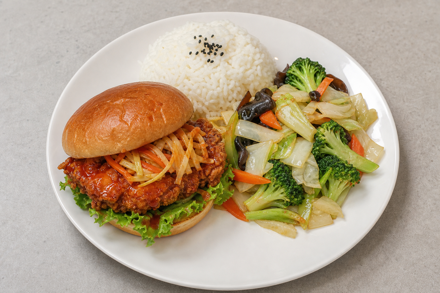 CN Spicy chicken sandwich fast-food P01 — China dish