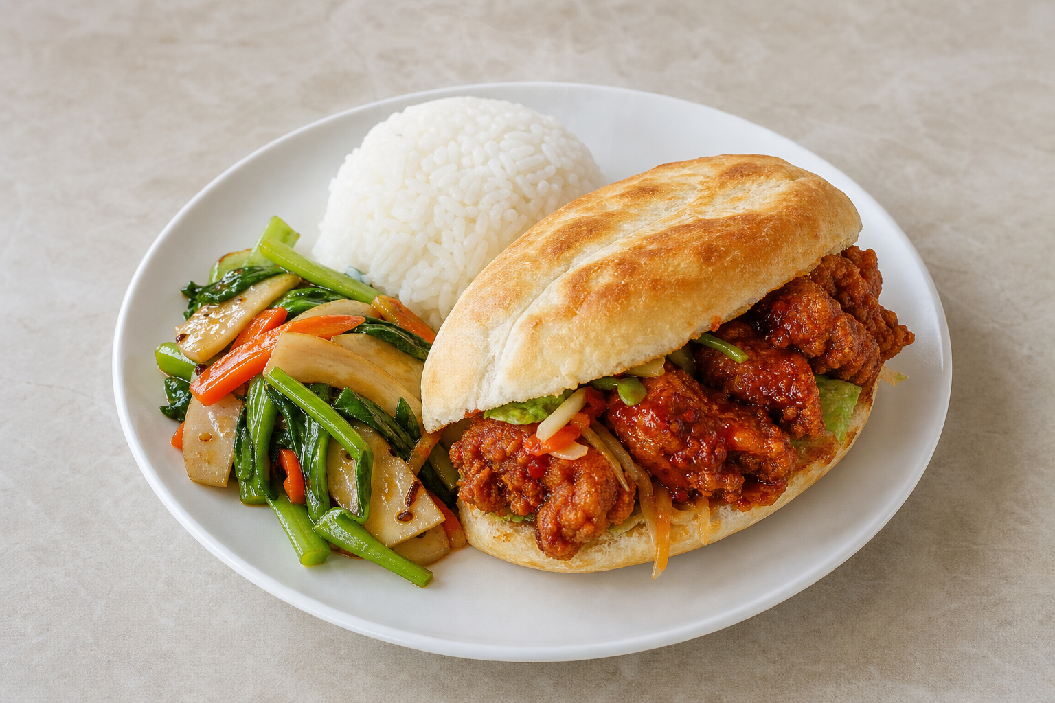 CN Spicy chicken sandwich fast-food P09 — China dish