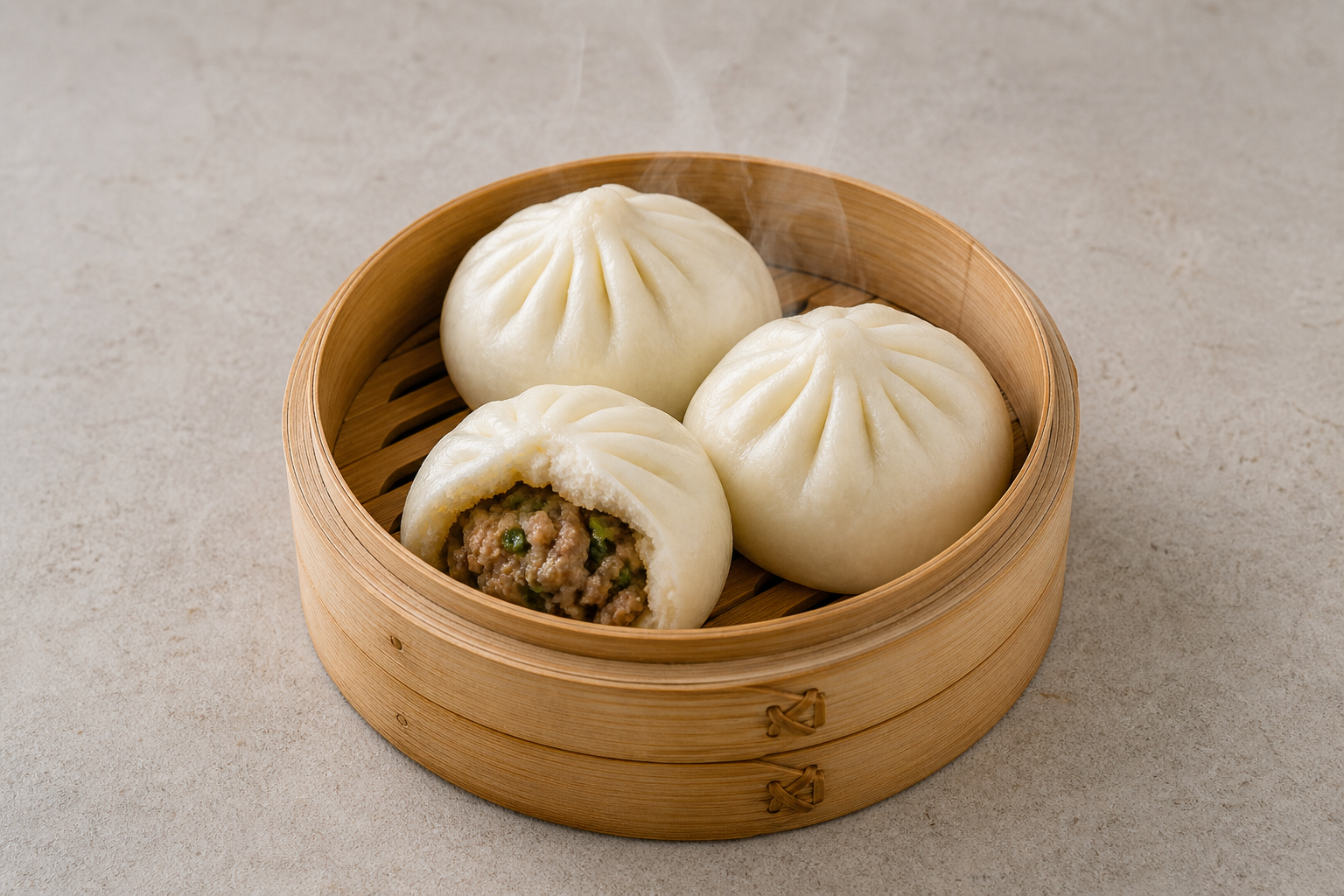 Photorealistic Steamed stuffed bun P01 food image by VDAMO