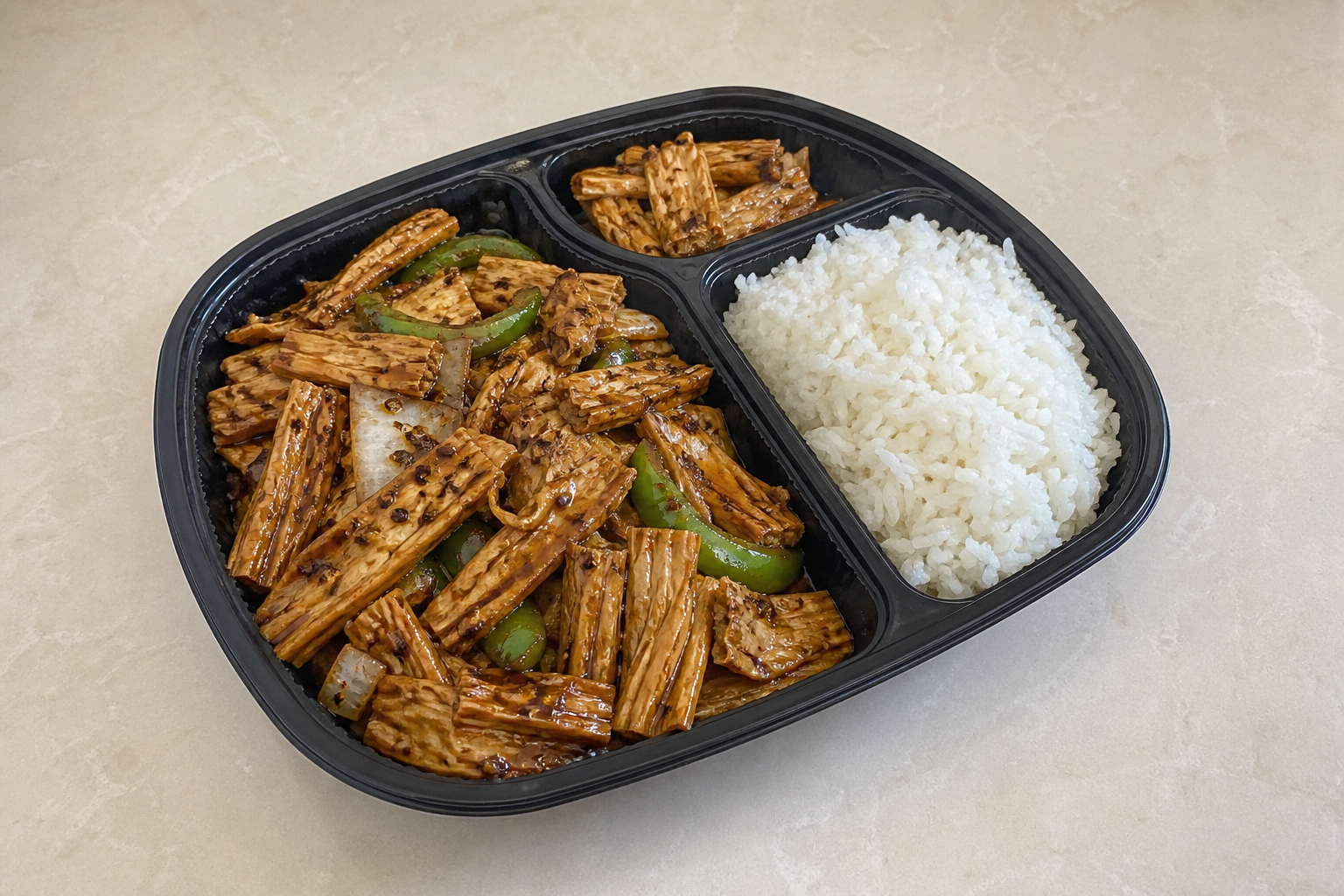Photorealistic black pepper bean curd sticks P08 food image by VDAMO
