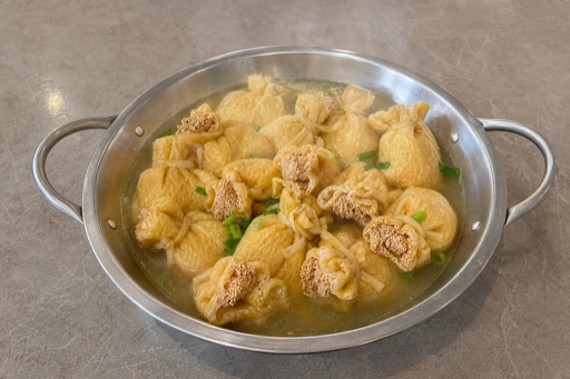 Photorealistic clear broth hot pot fish roe tofu pouch add-on P05 food image by VDAMO