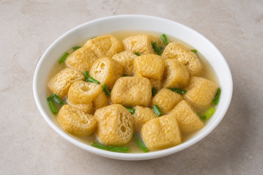 Photorealistic clear broth hot pot fried tofu puffs add-on P04 food image by VDAMO