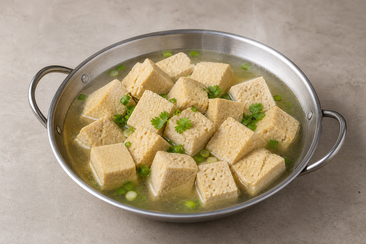Photorealistic clear broth hot pot frozen tofu add-on P05 food image by VDAMO