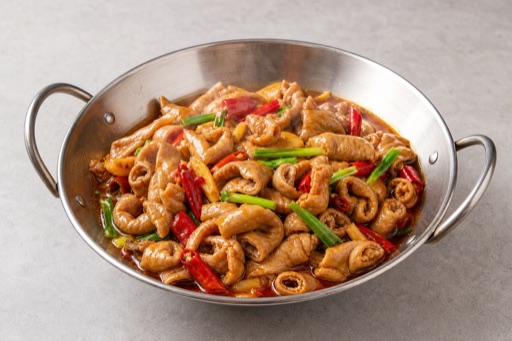 Photorealistic dual broth hot pot pork intestine add-on P05 food image by VDAMO