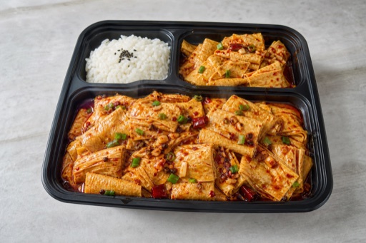 Photorealistic mala hot pot tofu skin rolls add-on P08 food image by VDAMO