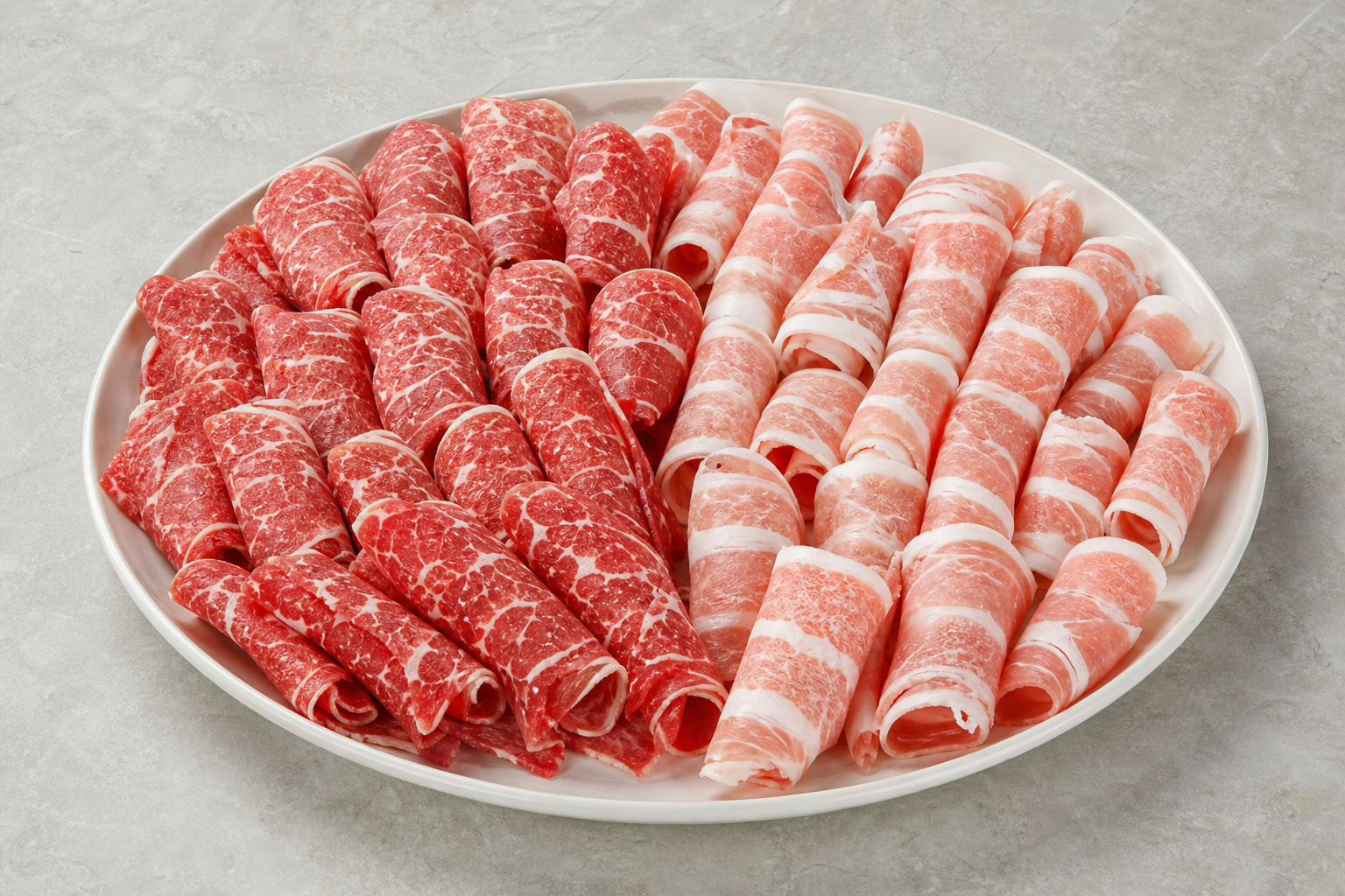 beef and lamb hot pot platter P01 — China dish
