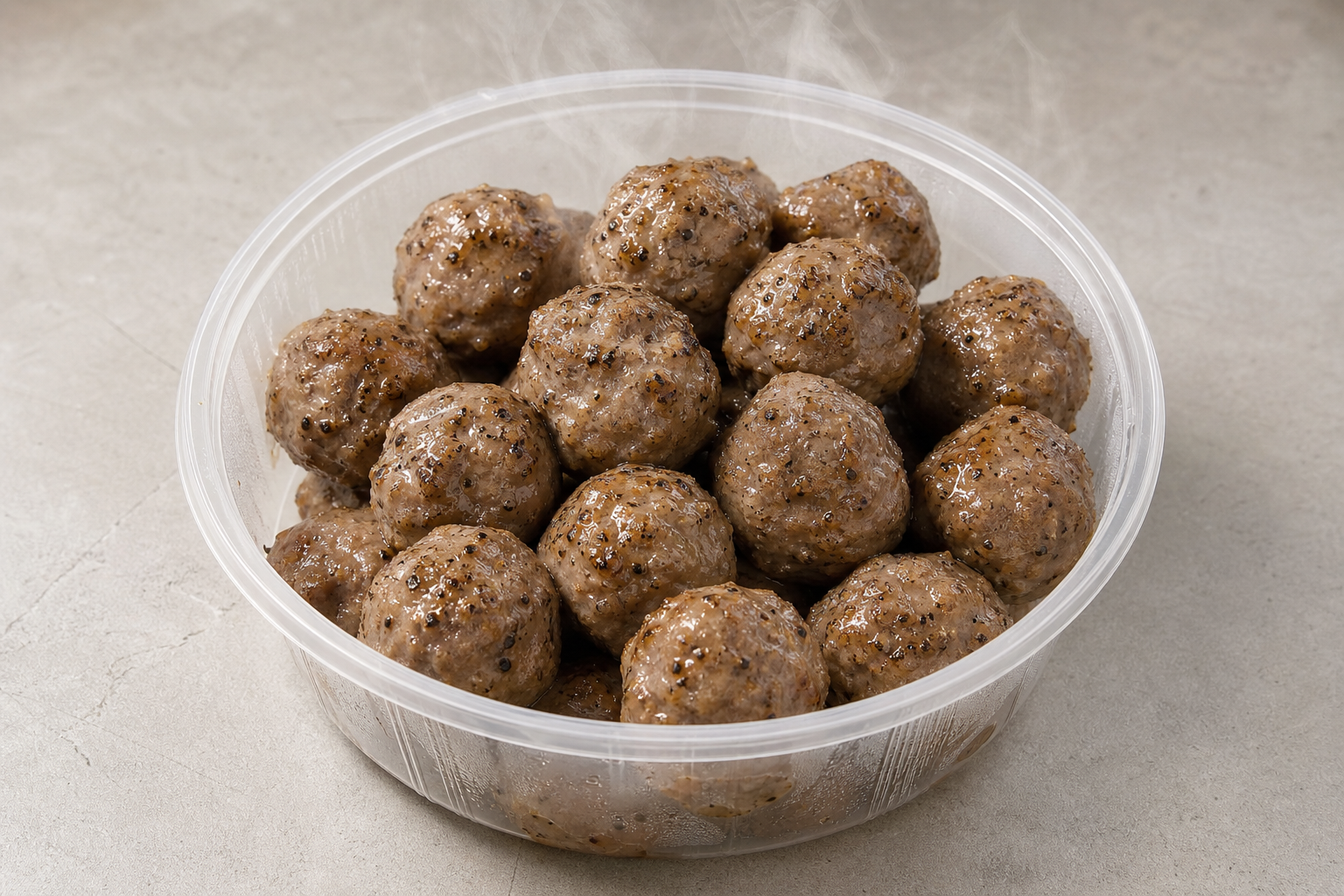 Photorealistic black pepper beef balls P07 food image by VDAMO